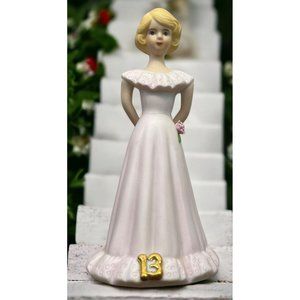 Growing Up Birthday Girls Age 13 Porcelain Blonde Figurine 1981 Enesco